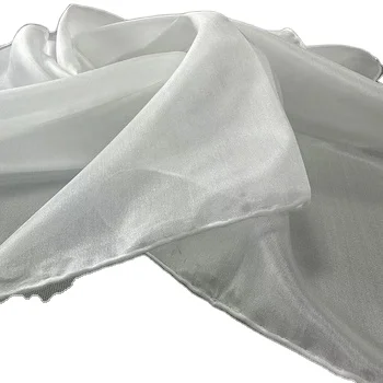 Custom Silk Pongee  Natural White Square Scarf Hand Hem Rolled for Painting