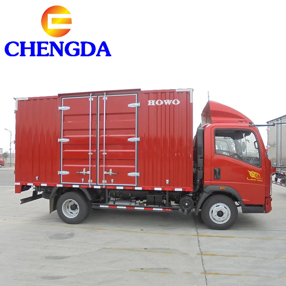 Howo second hand 5 tons loading weight van mini cargo trucks
