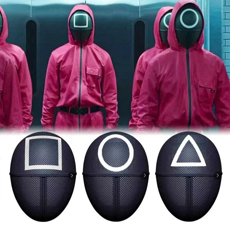 2021 New Squid Game Costume Halloween Mask Male Same Sportswear Autumn Stand-Up Collar Hoodie Zipper Jacket Sweater Squid Game