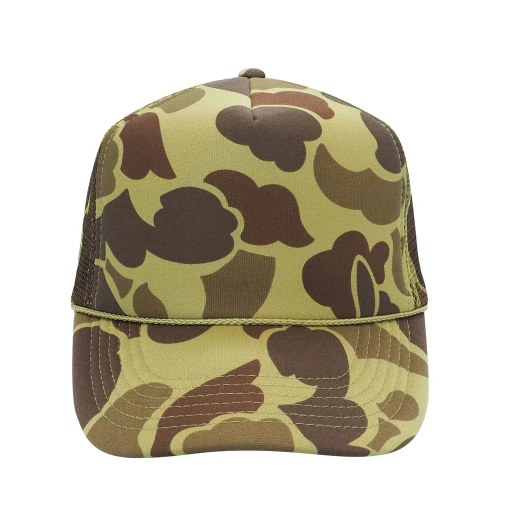 Snapback Flat bill High crown Retro 3d Manufacturer Snapback Outdoor High quality With rope Camo Trucker Hats
