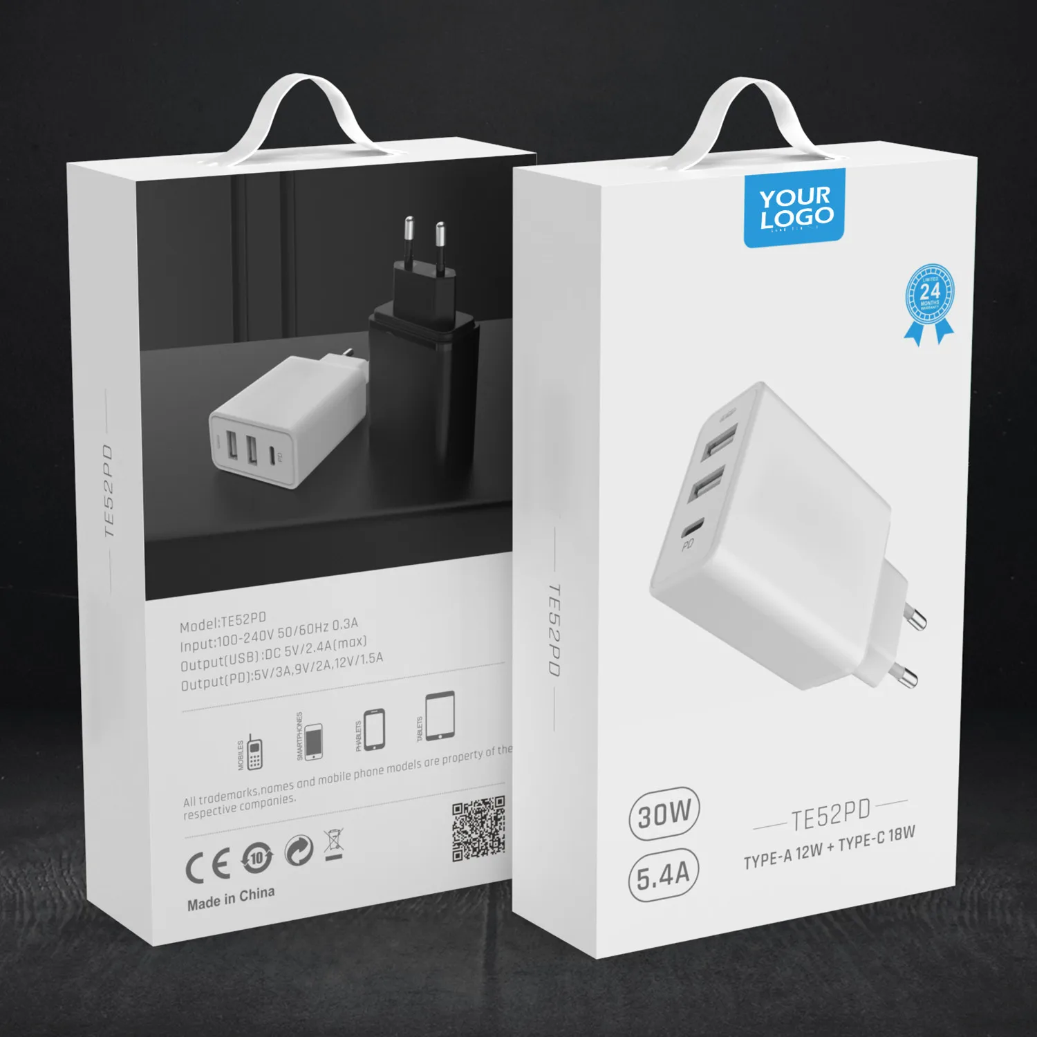  Dual multi port outlet USB c pd 20w charger usb wall fast phone for