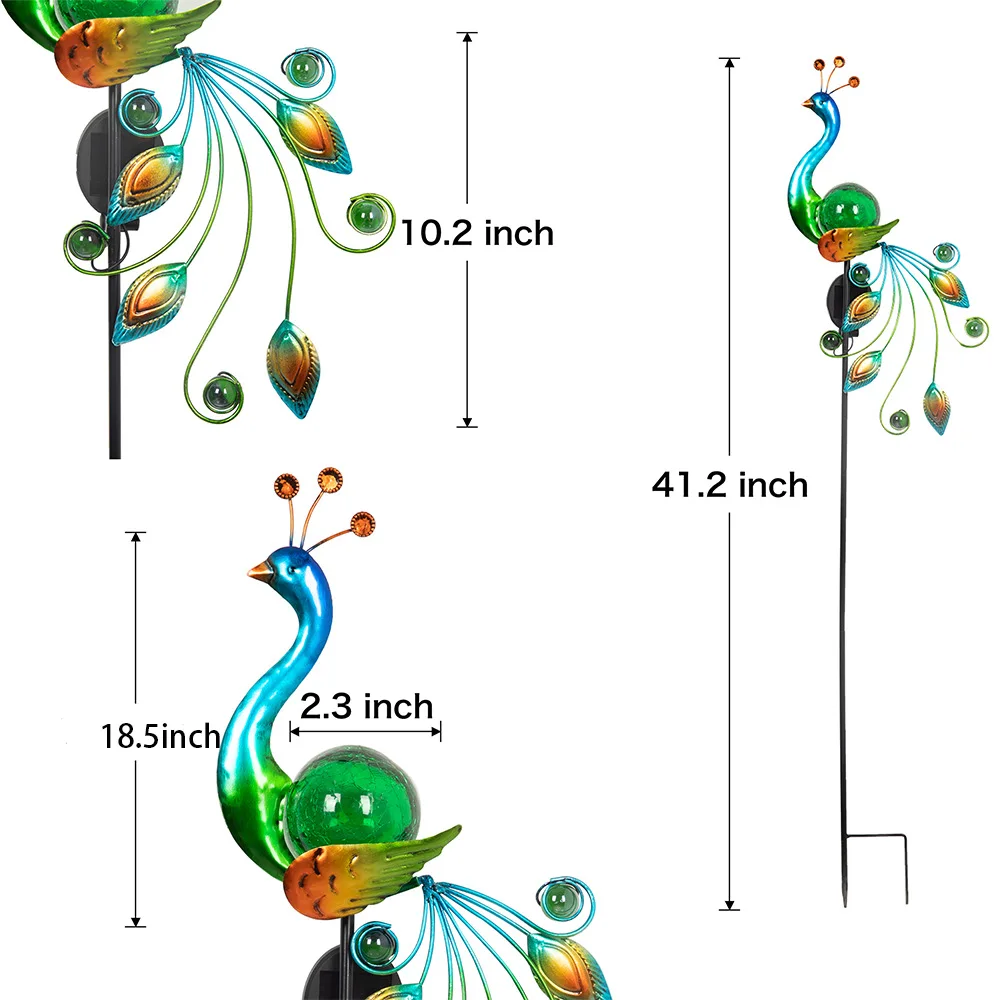 Solar Peacock Garden Light Outdoor Decoration Garden Light, Waterproof Trail Light Lawn Courtyard Decoration
