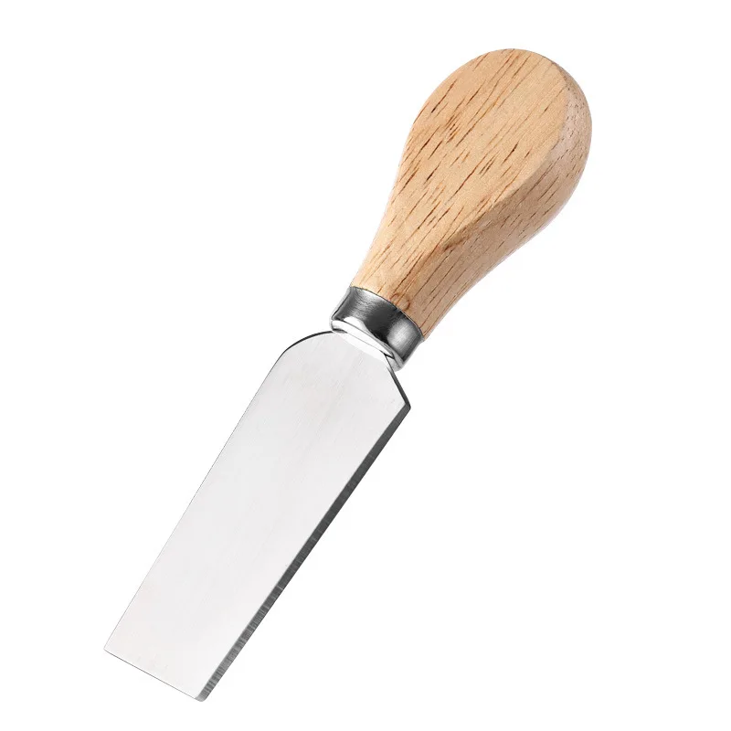 Top Selling Butter Pizza Cheese Tools Cutter Wood Bamboo Handle Stainless Steel Cheese Knife Set