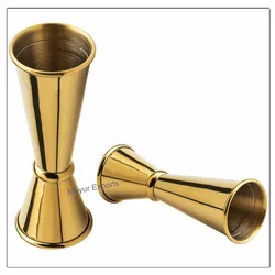 Stainless Steel Measuring Jigger with Gold Finish