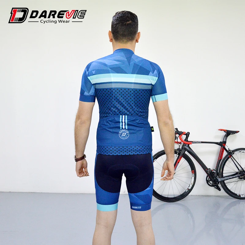 Darevie Wholesale Cycling Jersey Men Tops Biking Shirts Short Sleeve Bike Clothing Full Zipper Bicycle Suit