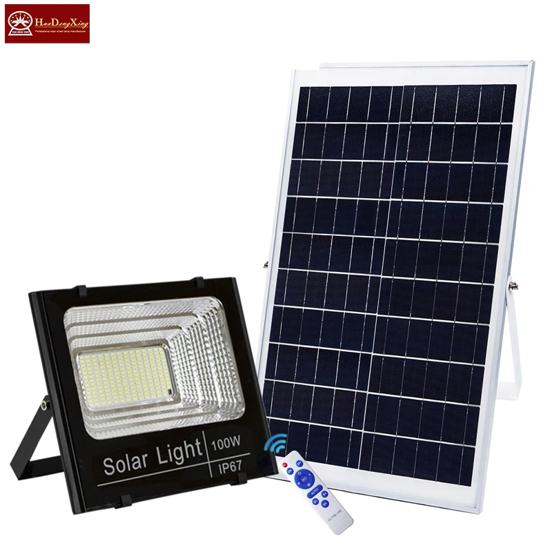 Wholesale 100W LED Solar Flood Lights Waterproof Outdoor Aluminium Sensor Monitor 25-300 Watt Solar Energy Lighting