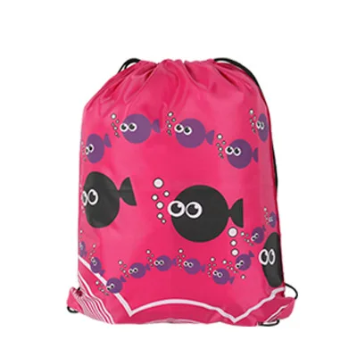 Promotional Seaside Travel Bag Screen Printing Canvas Drawstring Bag