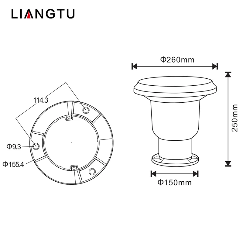 2024 New Solar Power LED Pillar Lamp Outdoor Garden Fence Yard Post Pillar Lights Column Head Lamp
