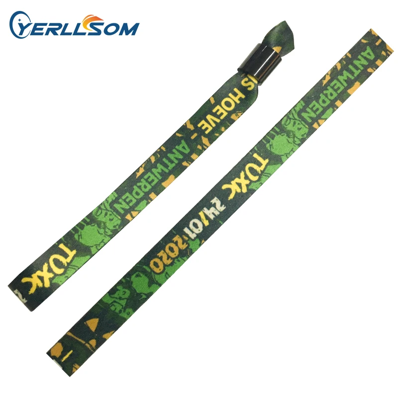 Hot Sell High Quality Event Party Custom Hand Band Colorful Print With Fabric Wristband