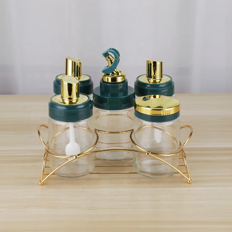 Kitchen Seasoning Condiment 5pcs Set Spice Food Storage for Salt and Pepper Shaker