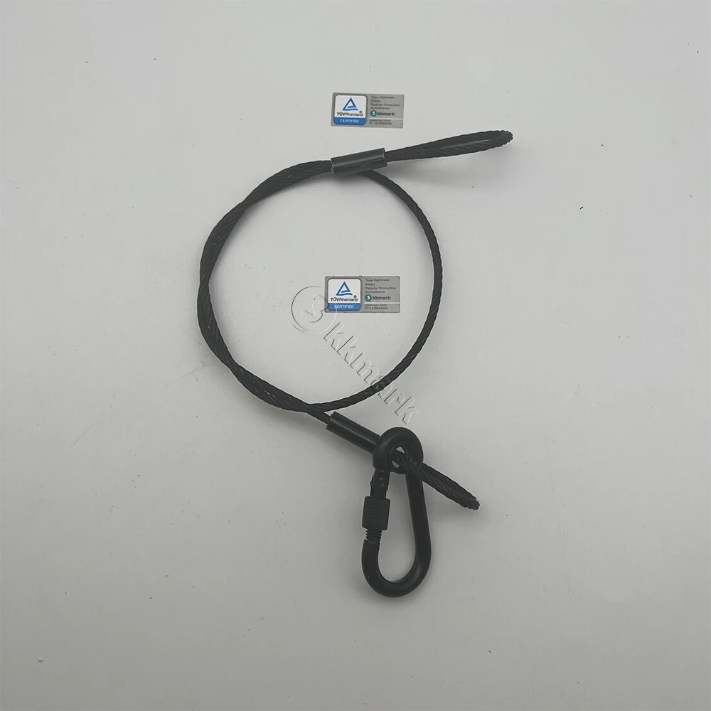 Factory Custom length Steel Cable Suspension Thimble Eye Steel Wire Rope Slings (NO PVC cover) black safety cables wires