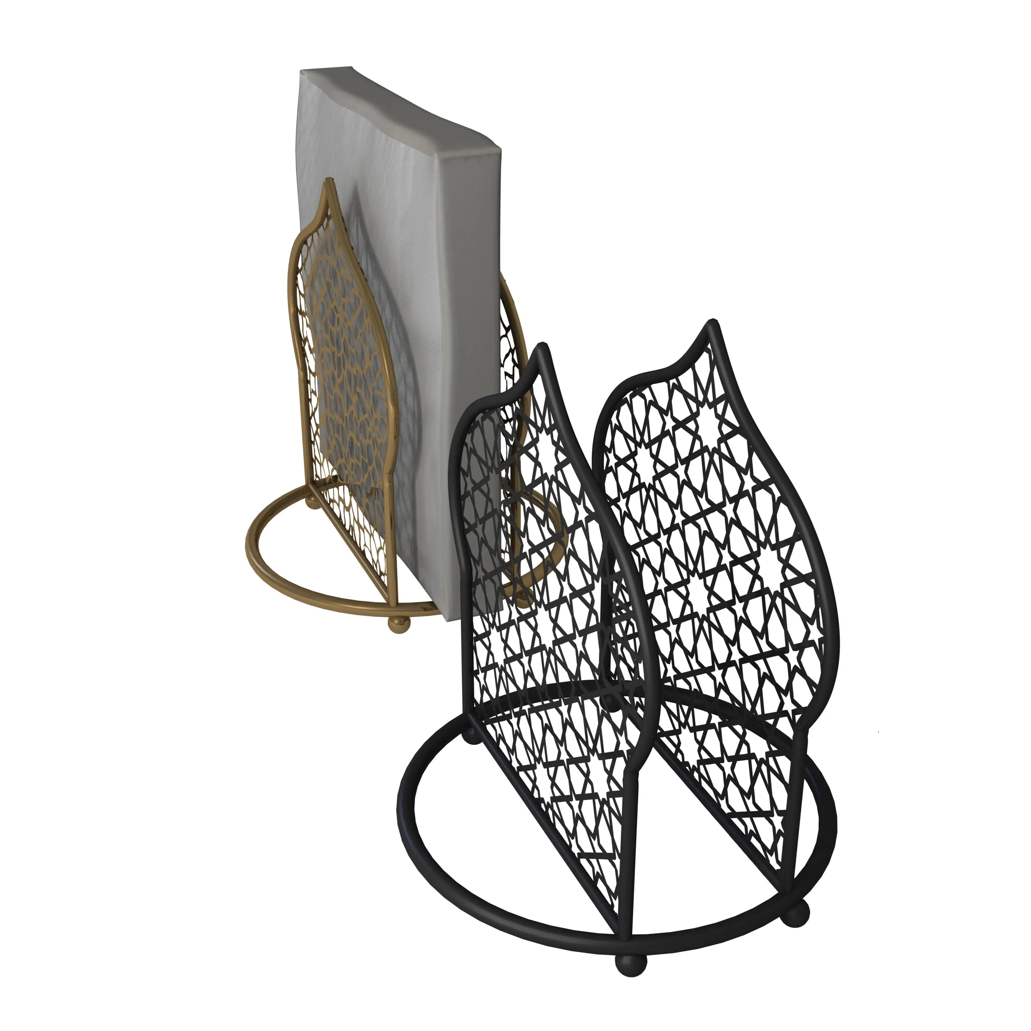 Masjid геометрический Золотистый металлический держатель для салфеток для Рамадана Декор