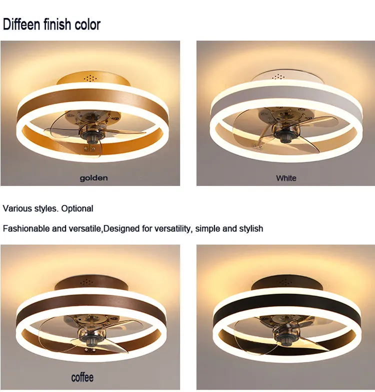 Pure copper motor ultra-quiet wind ceiling fan light luxury 400mm 500mm LED ceiling fan ceiling fan with light