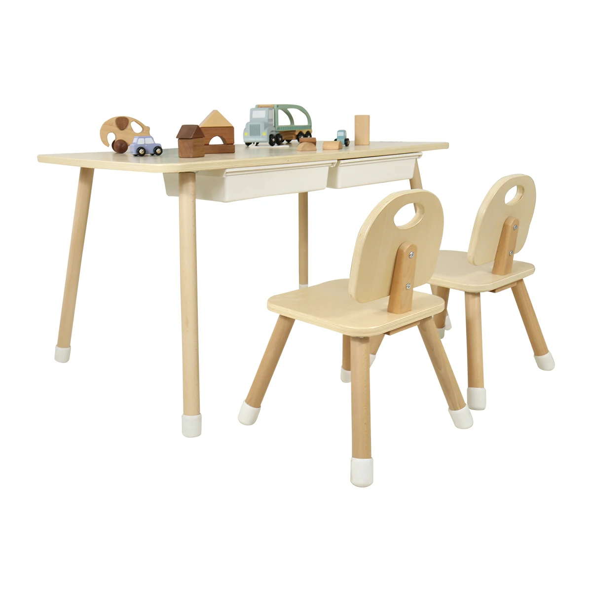 Ergonomic Kids Table Desk Adjustable High Children Study Table with Chair Set