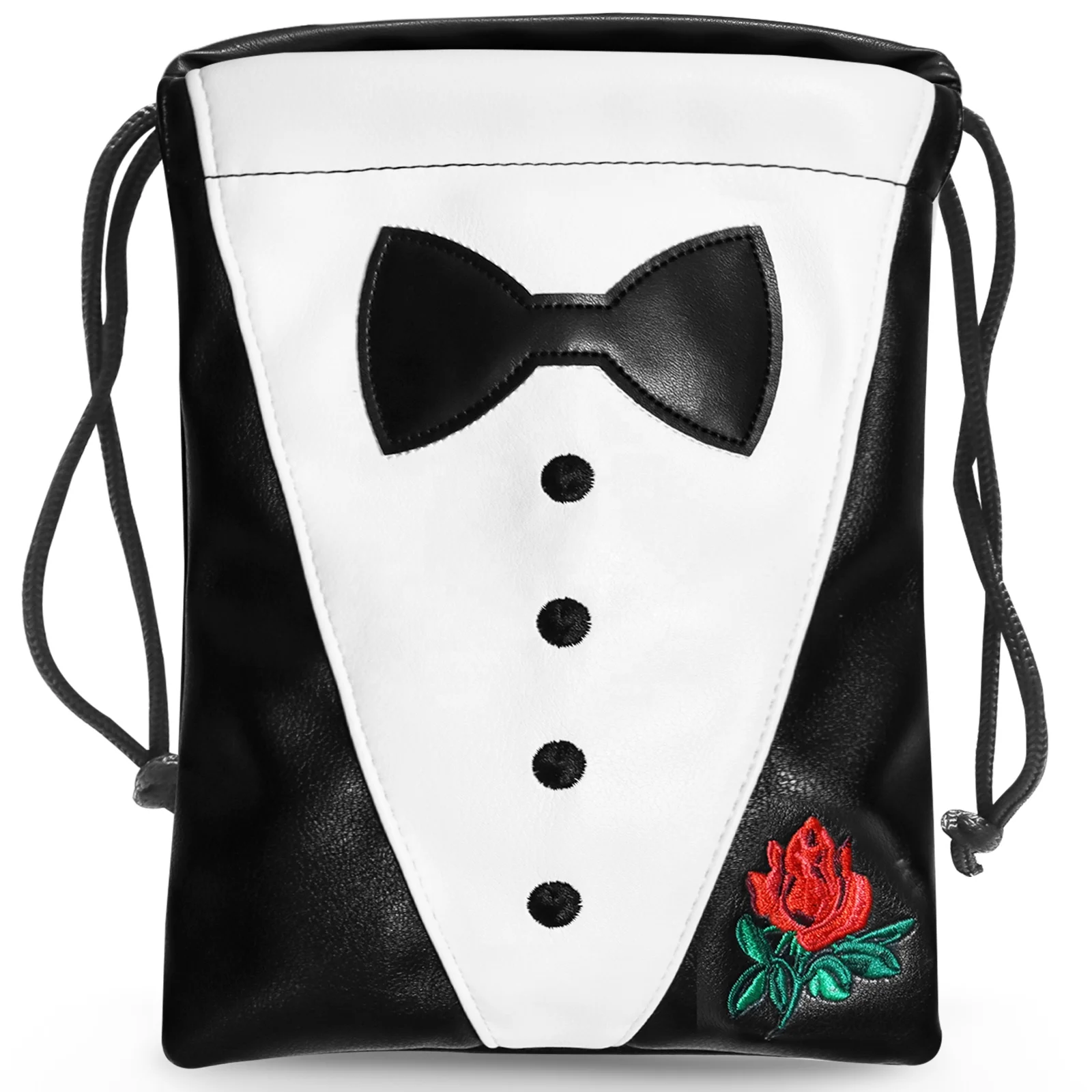 OEM Custom Logo Golf Drawstring Bag Premium Leather Golf Valuables Pouch Bag Portable