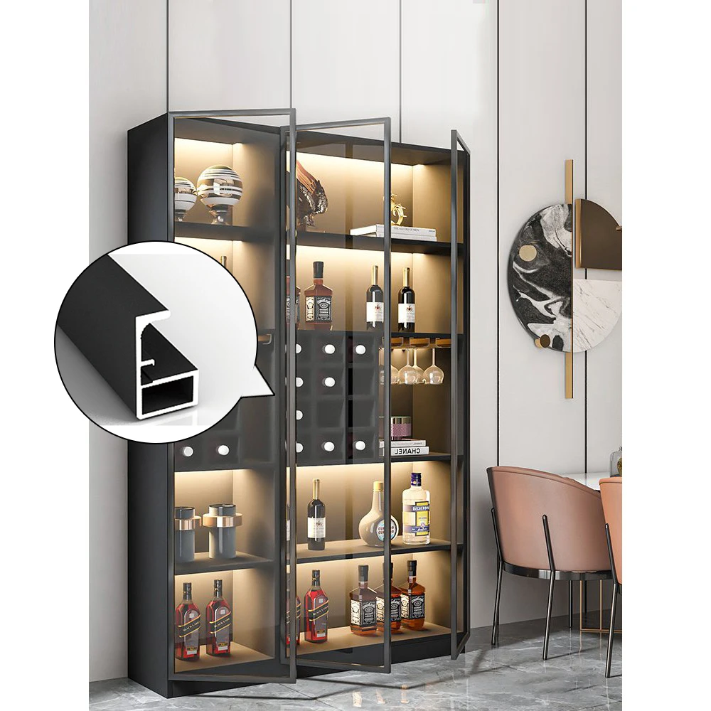 Modern kitchen cabinets accessories aluminum profile for cabinet door