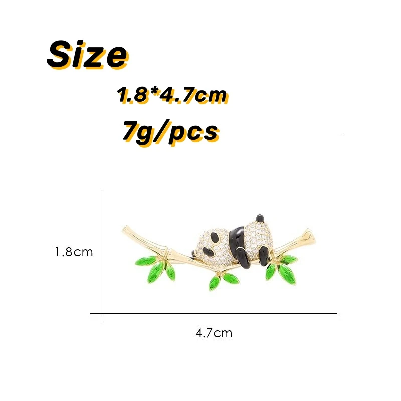 SZ Fashion 1.8*4.7cm alloy animal Panda Brooch Knot high rise bamboo brooch for women Jewelry