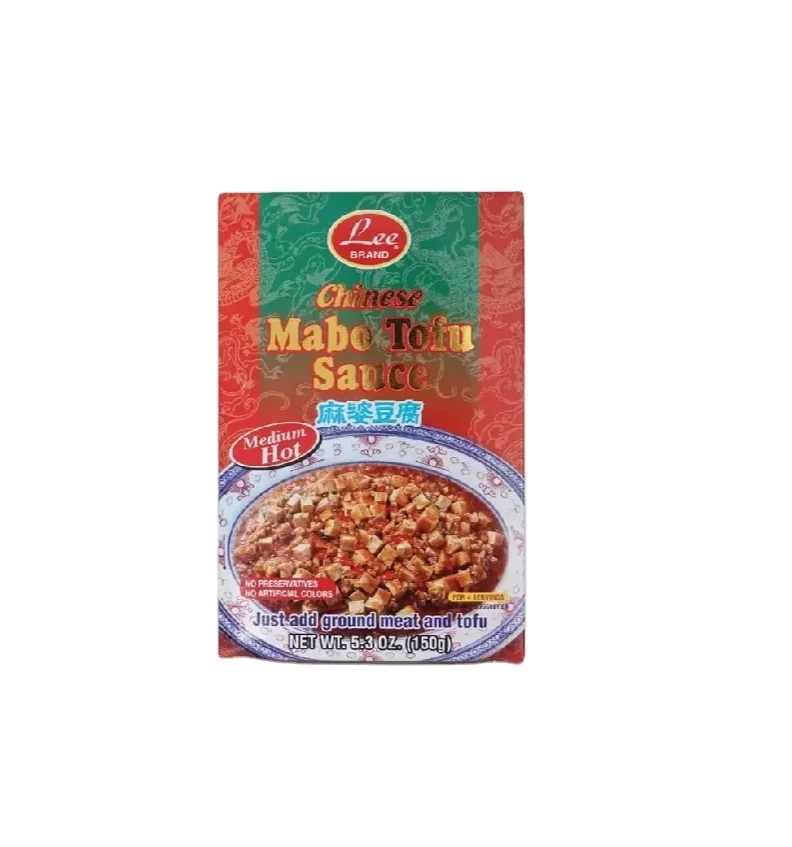 100% Genuine Stir Fry Chinese Style Mabo Tofu Sauce (Med-Hot) No Preservative by Lee brand for Made with Meat from Thailand