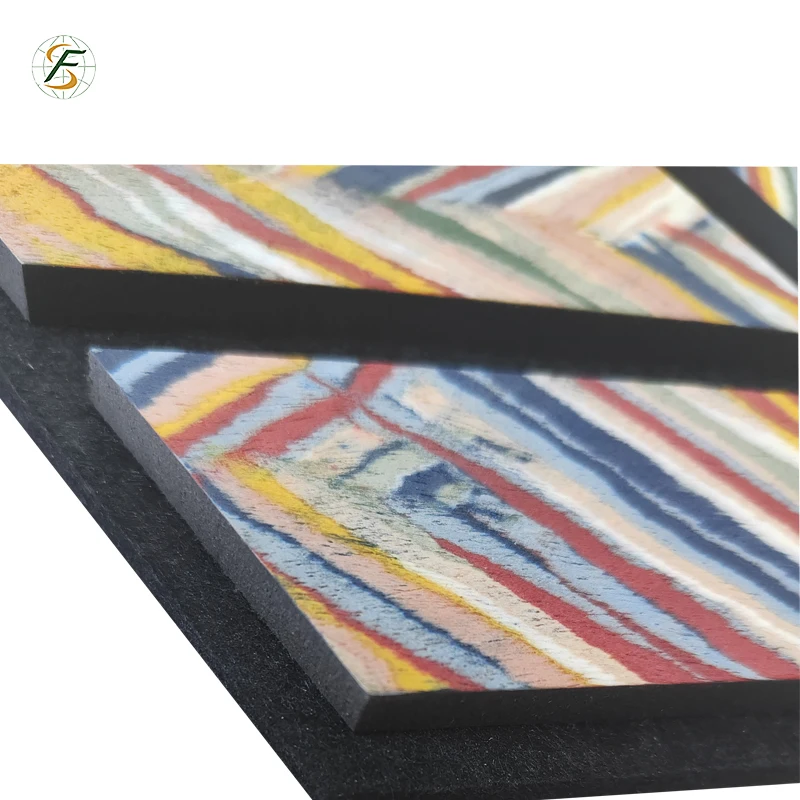 Hexagon parquet  wall panel laminate MDF acoustic wall panel wood decorative wall board