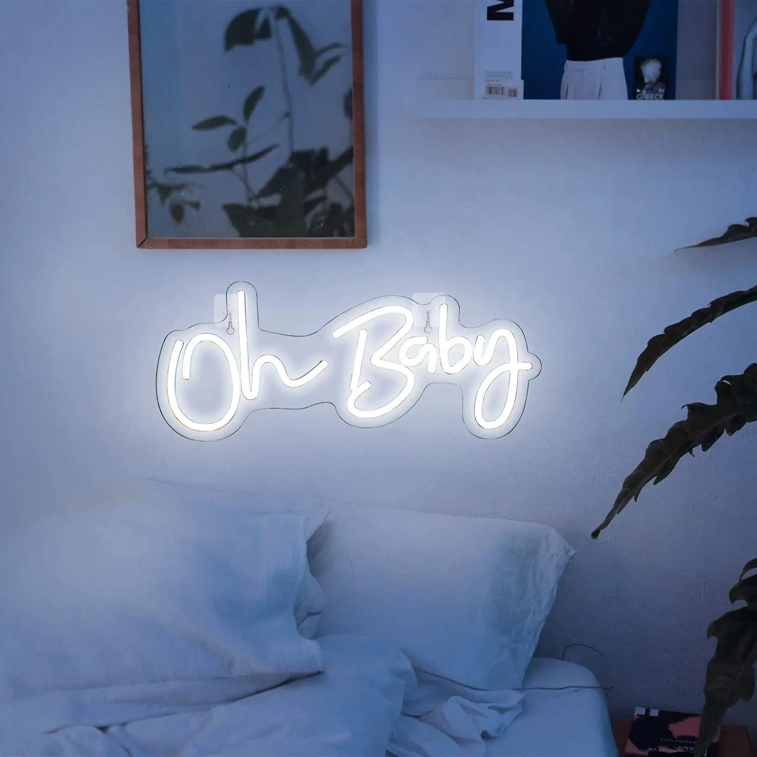 Neon Sign Oh Baby LED Neon for Nursery Bedroom Game Room Party Baby Shower Room Decor
