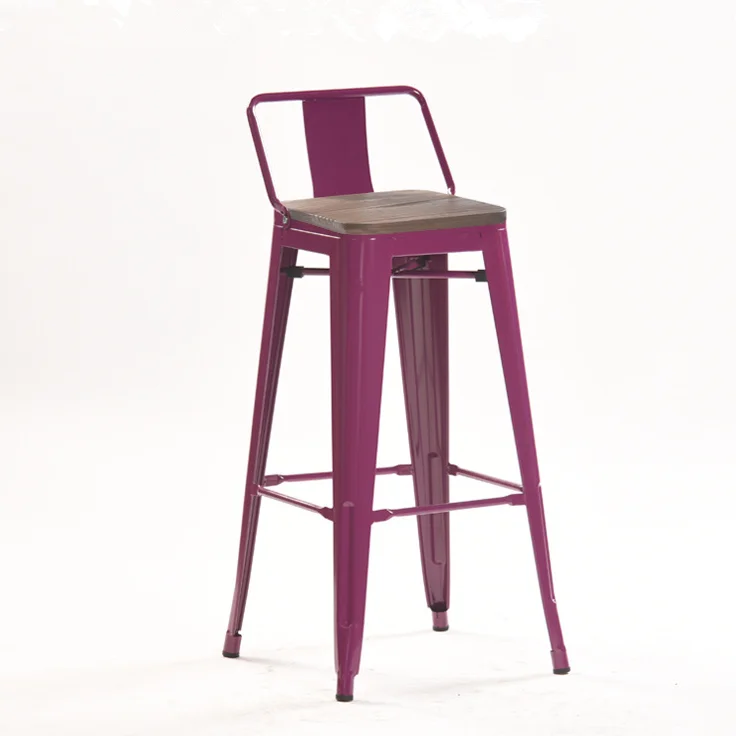 
Modern metal bar stool cafe chair with low back 