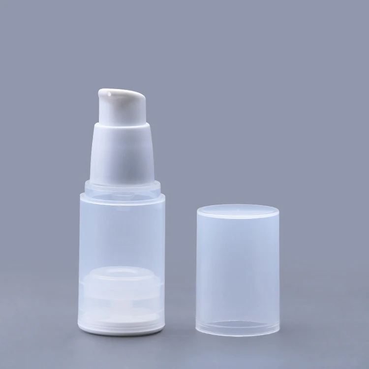 empty 15ml airless twist refillable transparent airless pump skincare bottle