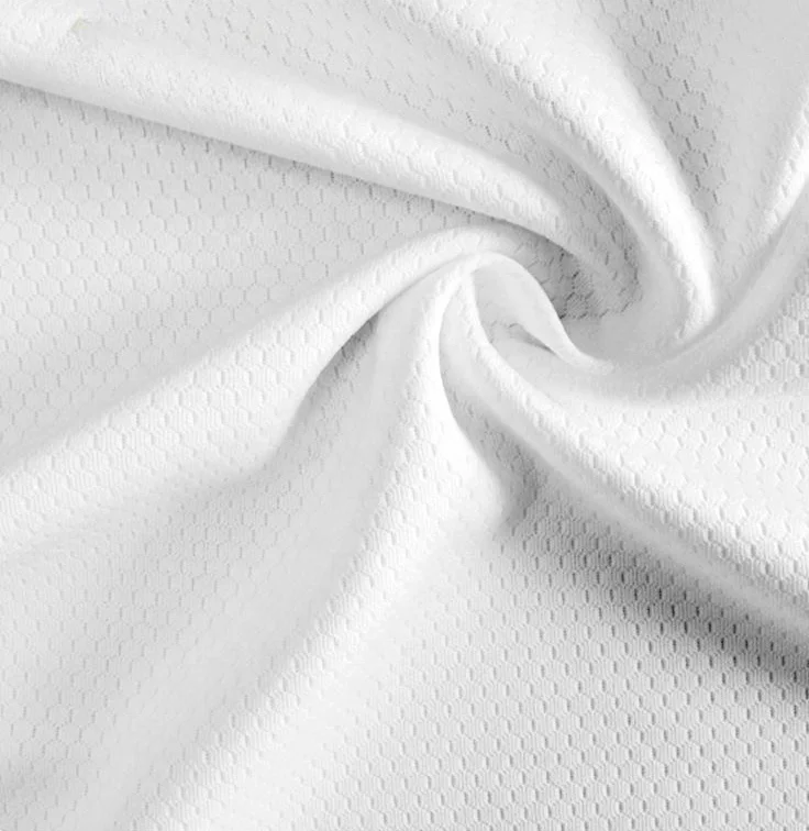 Wholesale Of New Materials Fast Dry Honeycomb 100%Polyester  White Fabric Mesh Fabric For Ball Sports T-shirts Sublimation