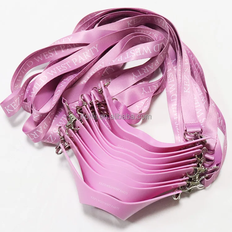 Adjustable Lanyard Strap With Heat Transfer Logo Customizable Drink Cup Wine Glass Holder Necklace