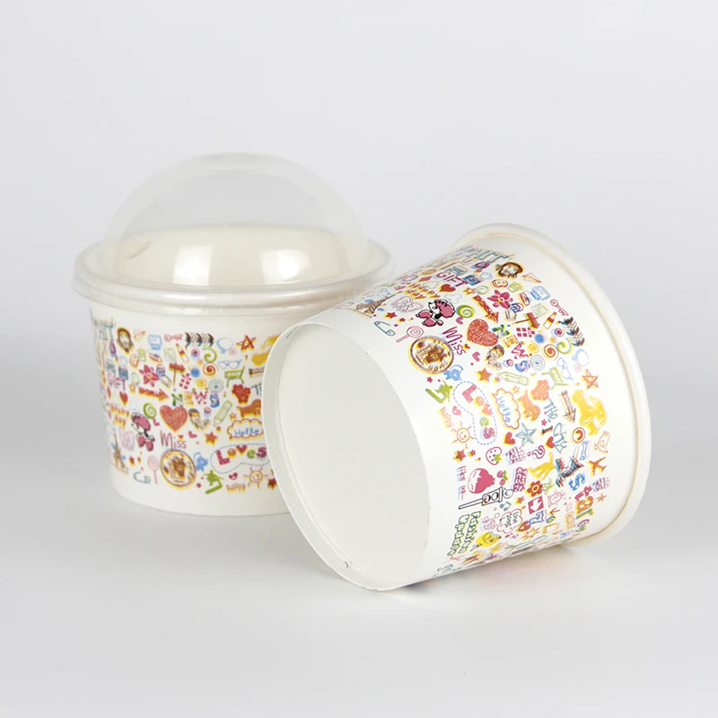 Disposable 16oz Custom Logo Printing Paper Frozen Yogurt Cup Ice Cream Paper Cup