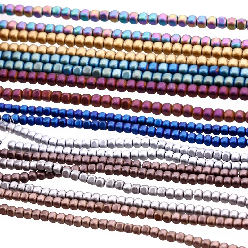 Zenper 3mm*3mm*1mm Square Shape Hematite Loose Colored Hematite Stone Wholesale