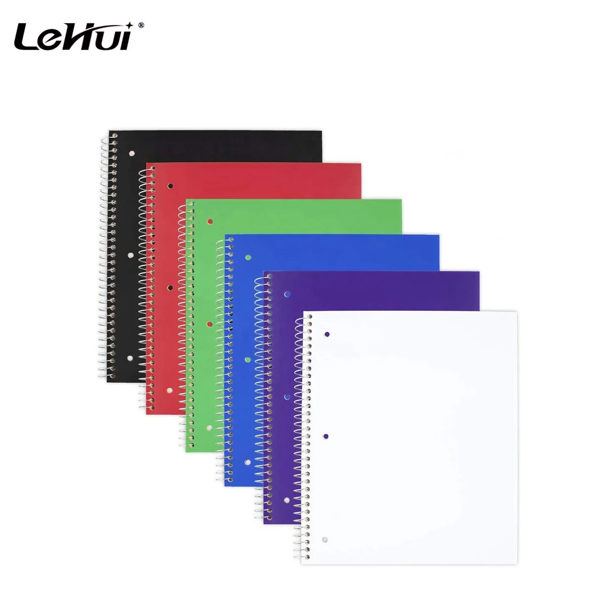 Amazon Hot Sale 100 Sheets Assorted Colors 6 Packed 11 inches x 8-1/2 inches Spiral Notebooks With1 Subject College Ruled Paper