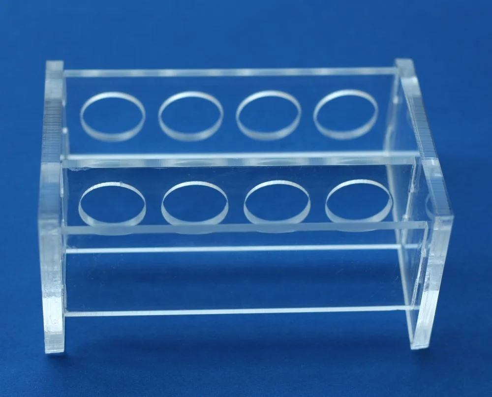 OEM Custom 13mm 17mm 4 position PMMA Centrifuge tube stand Acrylic Test Tube Rack