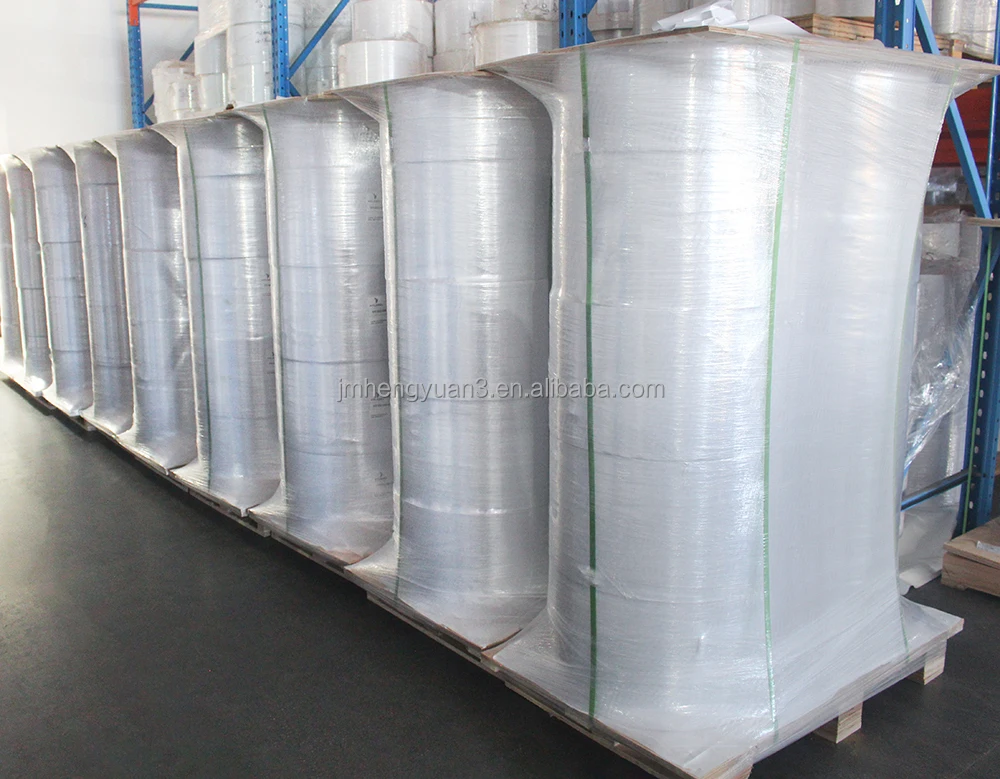 75 micron White Synthetic Self Adhesive Paper Jumbo Label Film PP Synthetic Paper Label Jumbo Roll