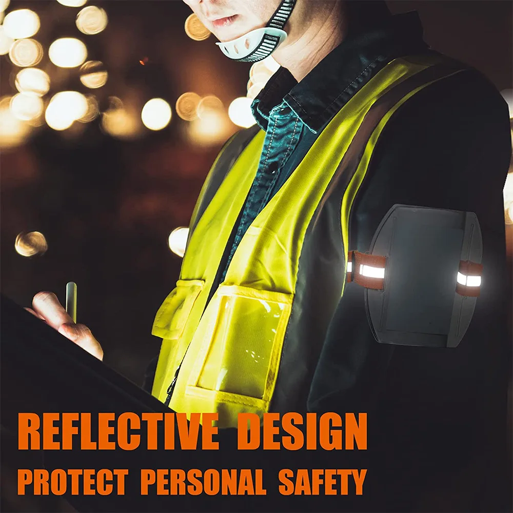 BSCI factory Premium factory PVC Id Badge orange armband High Visibility Ski Pass Wrist Card Holder