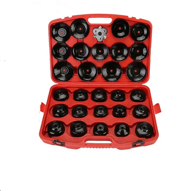 30Pcs Auto Cup Type Oil Filter Cap Wrench Socket Wrench Removal Tool Set /Case Automotive Removal Garage Tool
