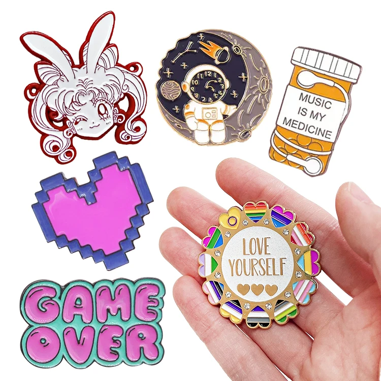 Custom Metal Anime Scenic Souvenir Lapel Pin Badge Manufacturer Design Your Own Made Soft Hard Enamel Pin