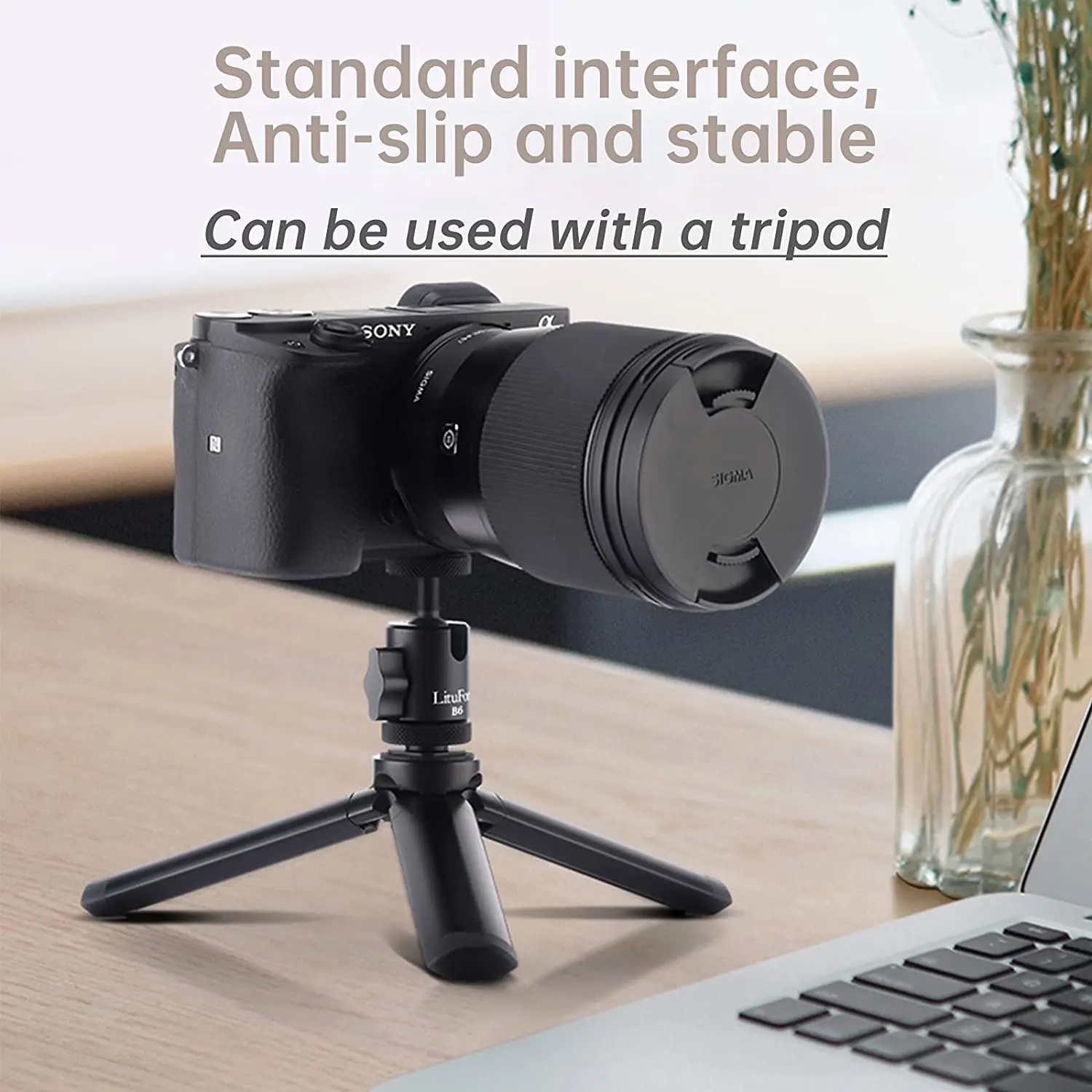 LituFoto B6 Mini Ball Head 1/4 Tripod Screw Head for Cameras on-Camera Microphone LED Video Light Video Monitor Tripod Monopod