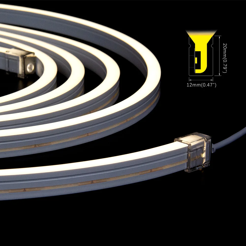 12*20mm 012020 9.6w 24v side bend led neon tube light ip67 waterproof led strip neon light roll 5 meters neon light poster