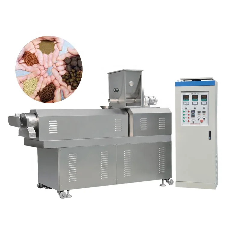 Pellet Size 1-12mm Animal Floating Fish Feed Pellet Making Machine 180-200kg/h Pet Food Mill Extruder Machine