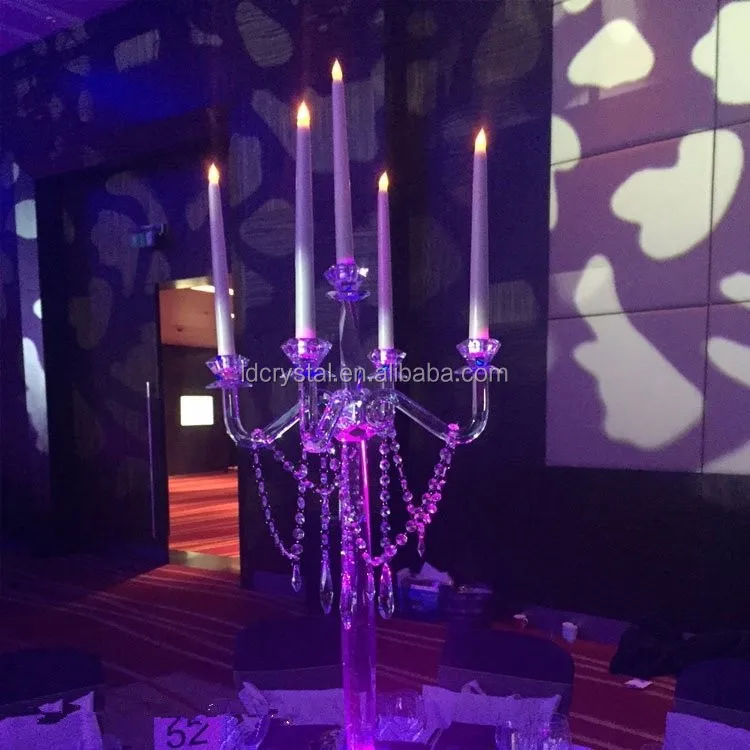  Tall 5 arms crystal candelabra wedding table centerpieces for