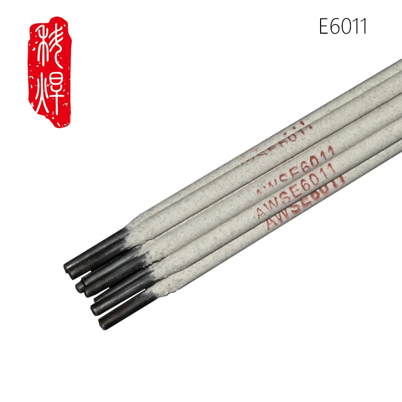 Welding electrode E6011 2.5/3.2/4.0/5.0 Cellulose type J425 Vertical downward welding carbon steel electrode OEM ODM