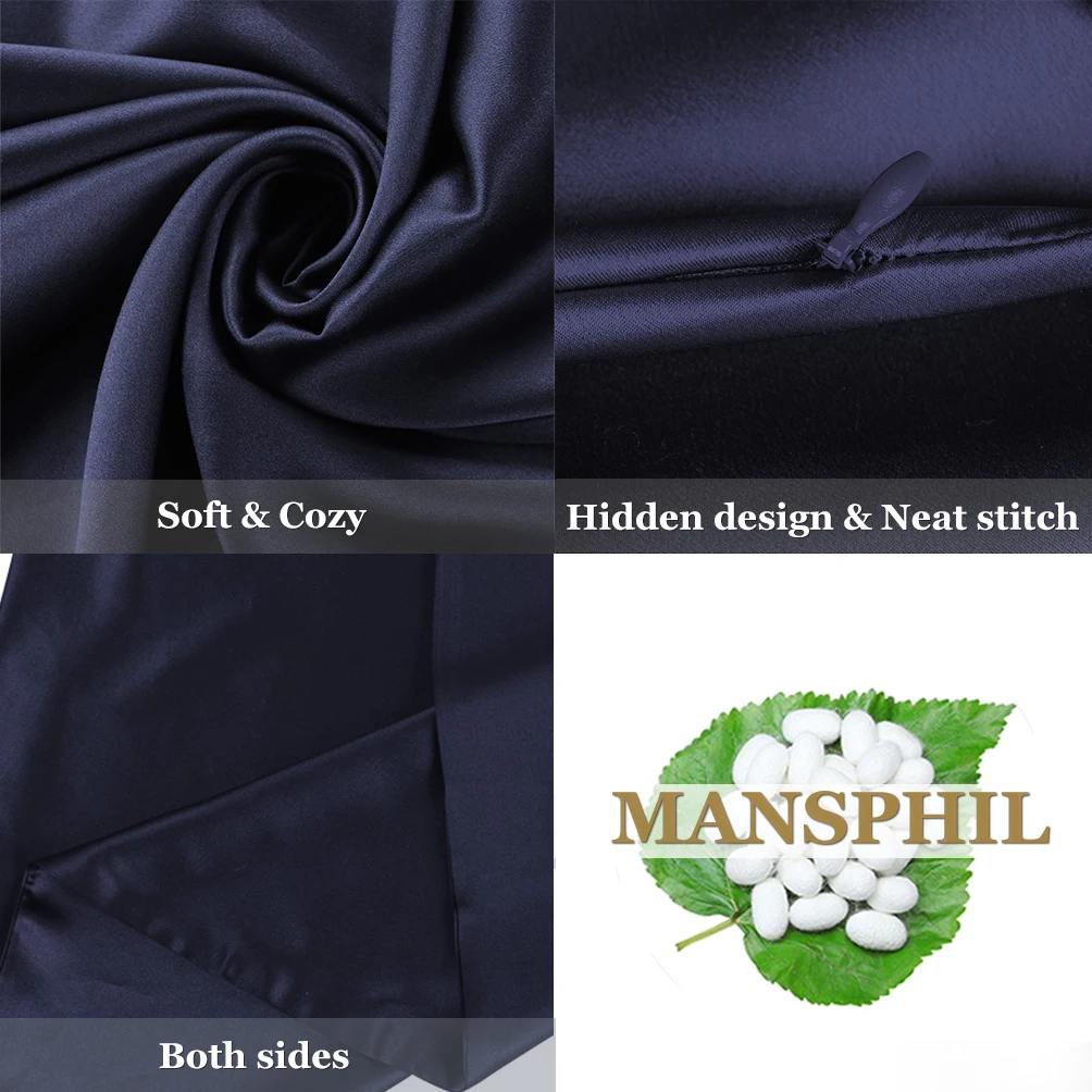 Wholesale Pure Silk Pillow Covers Soft and Comfortable Feel with Hidden Zipper Silk Pillow Cases