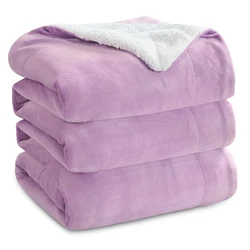 100% Cotton Comfortable And Warm Hospital Thermal Throw Quilt Blankets Purple Twin Size