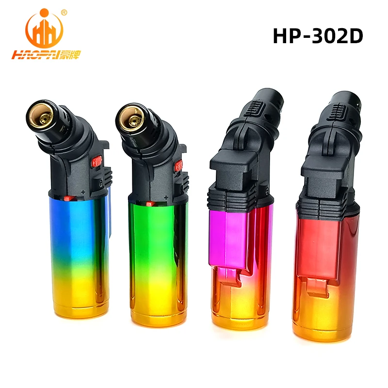 HP-K302 Middle and mini size Torch gas lighter Refillable Cakmak Butane Gas Electronic Lighter