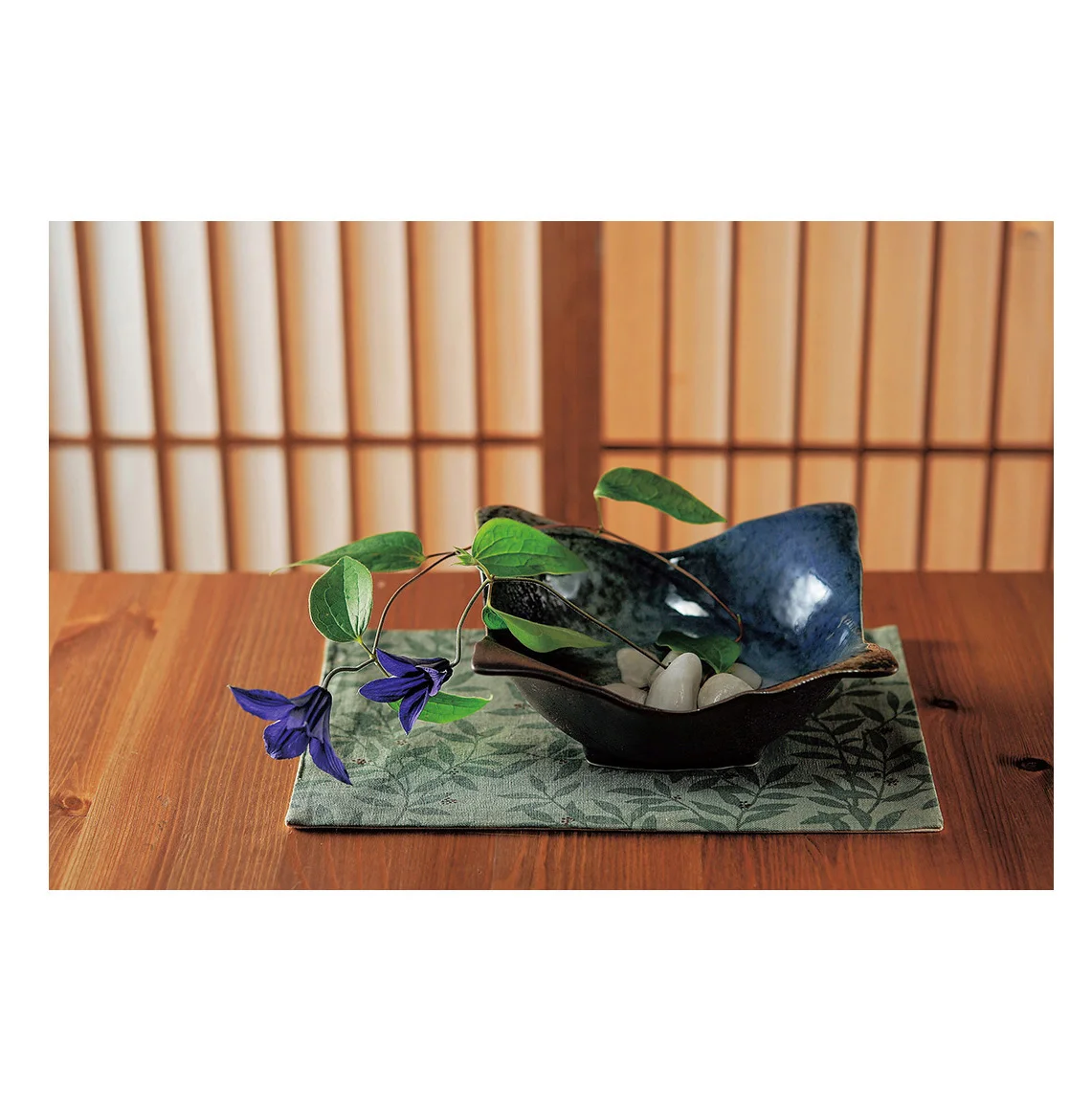 Japanese Style Design Dark Blue Black Square Plate Bowl Ceramic