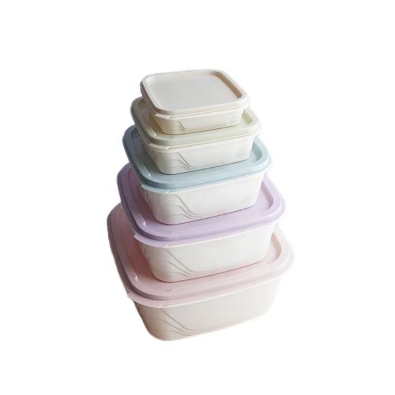 5 Snap Lids and 5 Containers Colored Plastic Stackable Containers for Kitchen