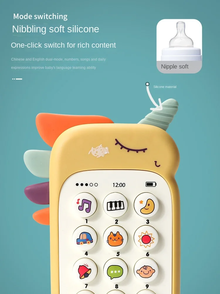 Baby Phone Toy Music Sound Telephone Sleeping Toy Smultifunction Cartoon Toy Mobile Phone for Kids