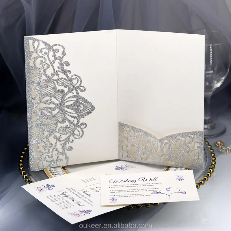 Personalized Hollow Out Wedding invitation Card invitation card wedding with glitter