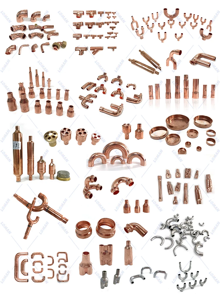 LOMAN High Quality Custom Size 90 And 180 Degree Copper Tube / Pipe Return Bend For Welding Pipe Bending Fittings