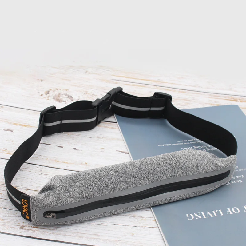 Outdoor Wear-Resistant Reflective Fanny Pack Fitness Running Waterproof Ultra Thin Double Section Leica Belt Marathon Waist Bag